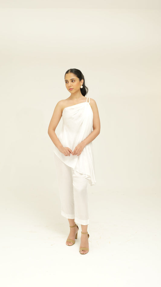 Tamanna Satin Ivory set