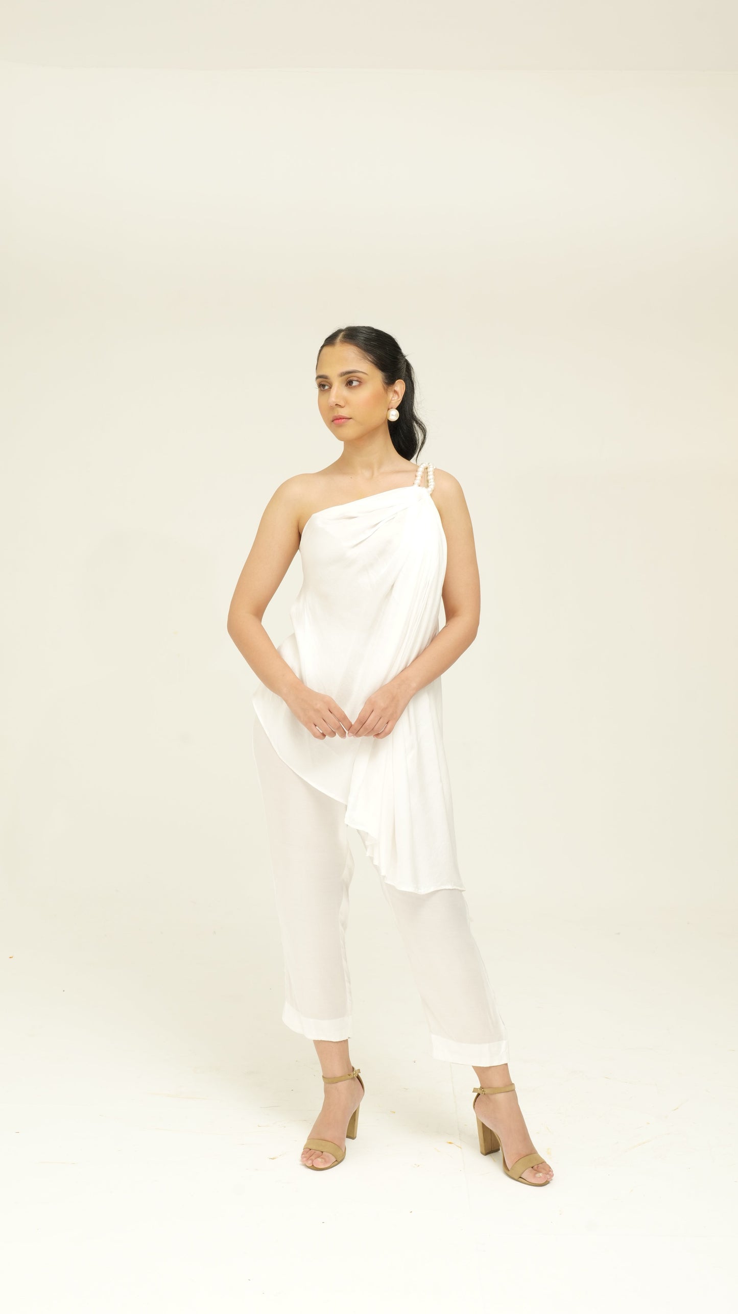 Tamanna Satin Ivory set