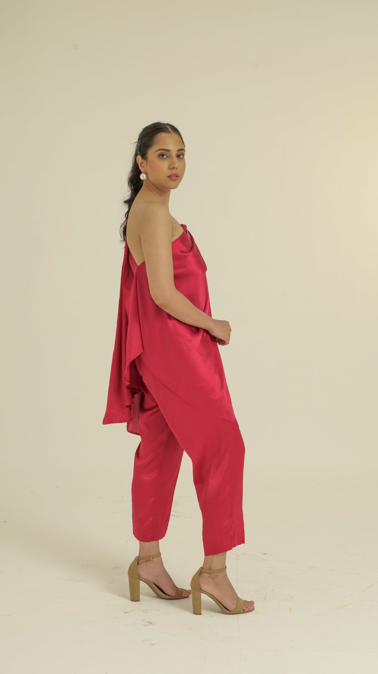 Tamanna Satin barbie pink set