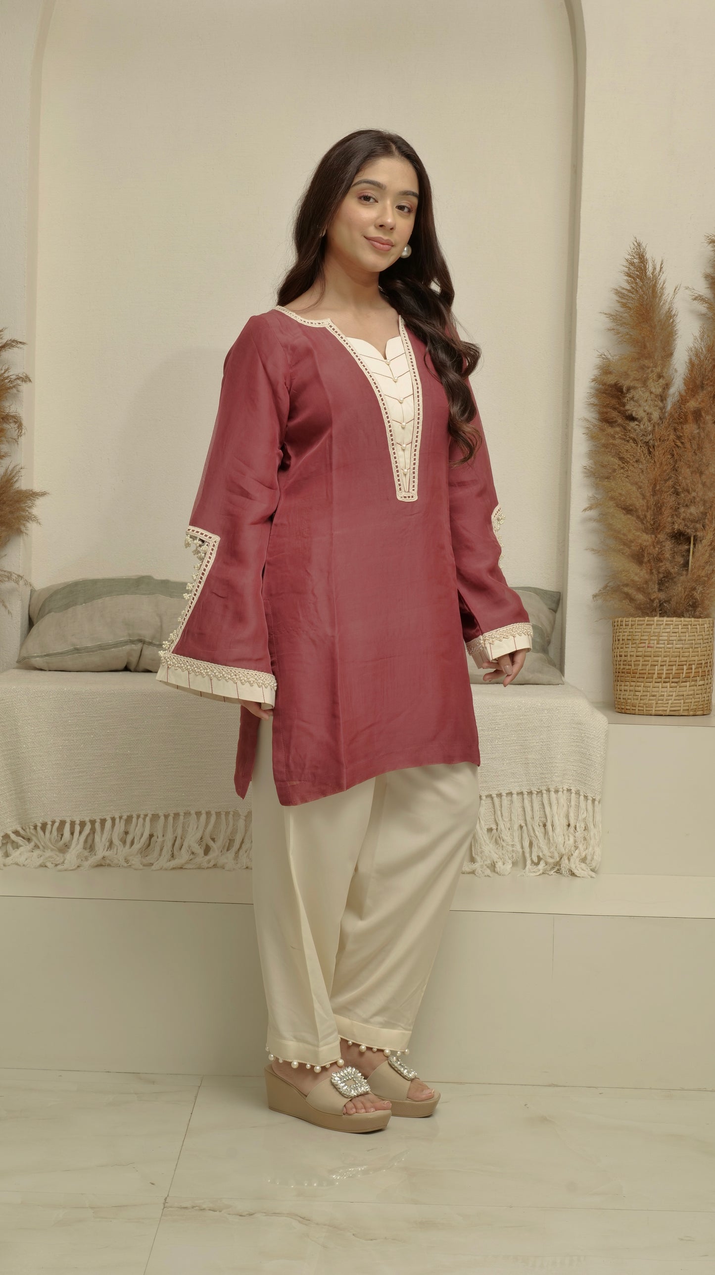 MEHNOOR CARRIAGE RED ORGANZA SET