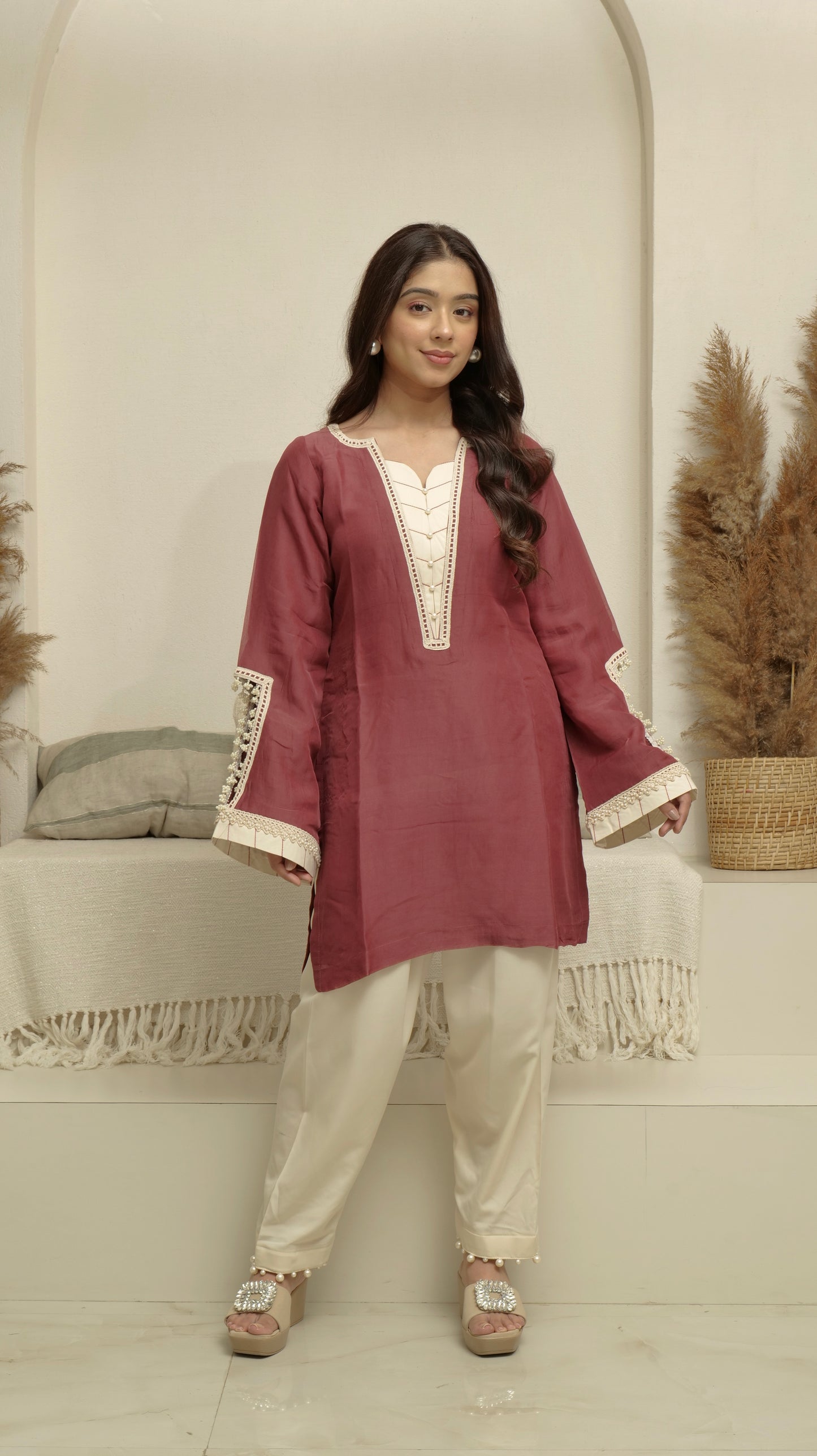 MEHNOOR CARRIAGE RED ORGANZA SET