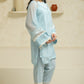 MEHNOOR WHIPSY BLUE ORGANZA SET