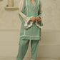 MEHNOOR SAGE GREEN ORGANZA SET