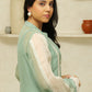 MEHNOOR SAGE GREEN ORGANZA SET