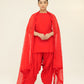 Chamak Red organza set