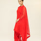 Chamak Red organza set