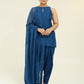 Chamak Navy blue organza set