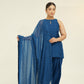 Chamak Navy blue organza set