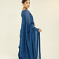 Chamak Navy blue organza set