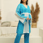 MEHNOOR IMPERIAL BLUE ORGANZA SET