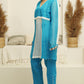 MEHNOOR IMPERIAL BLUE ORGANZA SET
