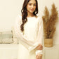 MEHNOOR PEARLED IVORY ORGANZA SET
