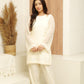 MEHNOOR PEARLED IVORY ORGANZA SET