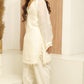 MEHNOOR PEARLED IVORY ORGANZA SET