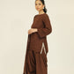 Chamak Chocolate brown organza set