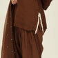 Chamak Chocolate brown organza set