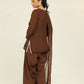 Chamak Chocolate brown organza set
