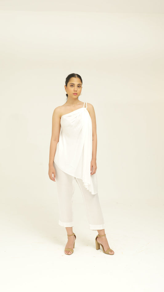 Tamanna Satin Ivory set
