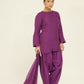 Chamak Purple organza set