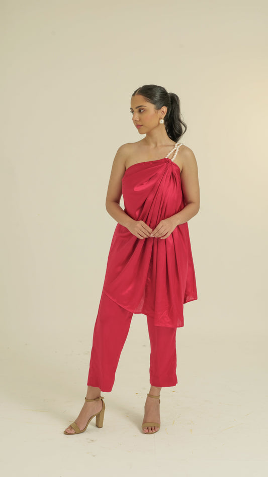 Tamanna Satin barbie pink set
